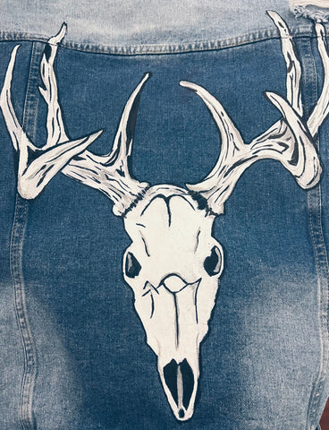 Deer Skull Jean Jacket